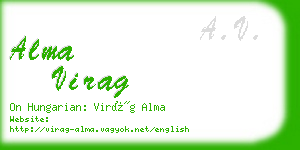 alma virag business card